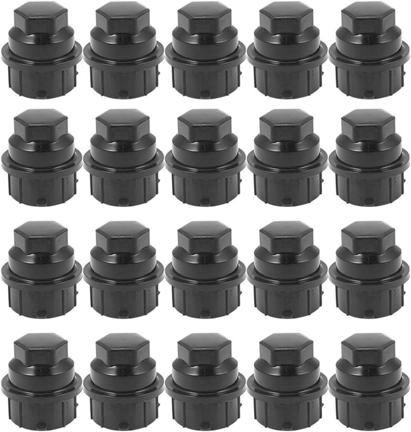 Wheel Nut Covers Bolt Caps, 24mm/0.94" Vinyl Lug Bolt Cover, Auto Hub Screw Exterior Protection Anti-Theft Cap, Dustproof Replacement Universal Decoration for Car, 20PCS Black